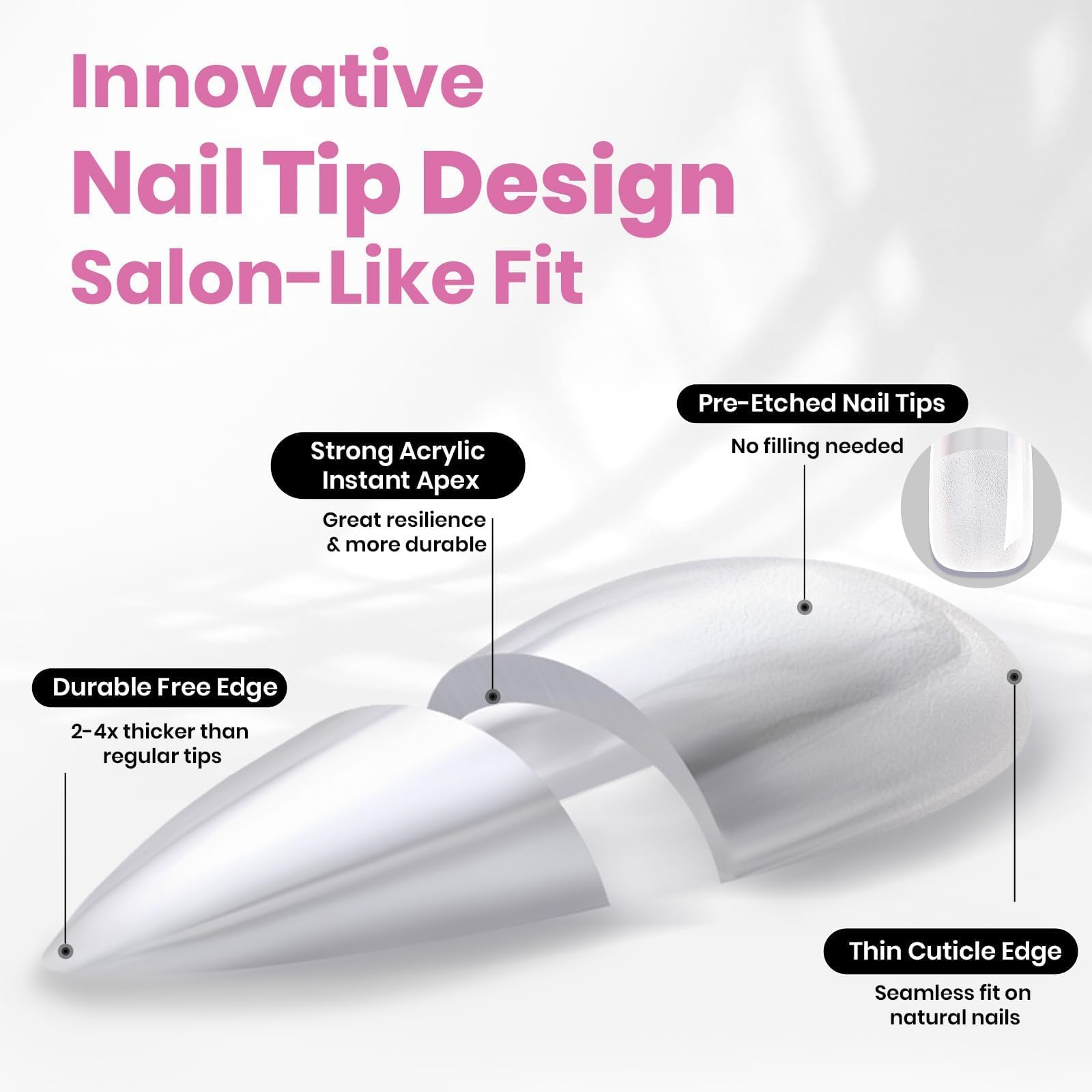 Beetles Tipex Lite natural-fit tips suit flat nails and natural nail beds.