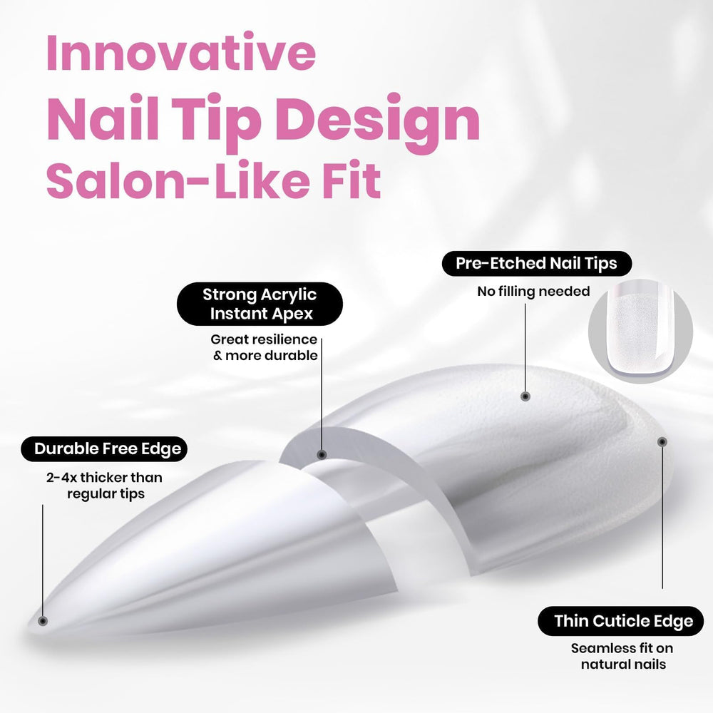 Beetles Tipex Lite natural-fit tips suit flat nails and natural nail beds.