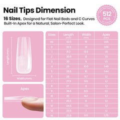 Beetles Tipex Lite natural-fit tips blend with nail beds for a seamless look.