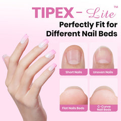 Beetles Tipex Lite pre-built nail tips offer a ready-to-use natural-fit option for DIY manicures.