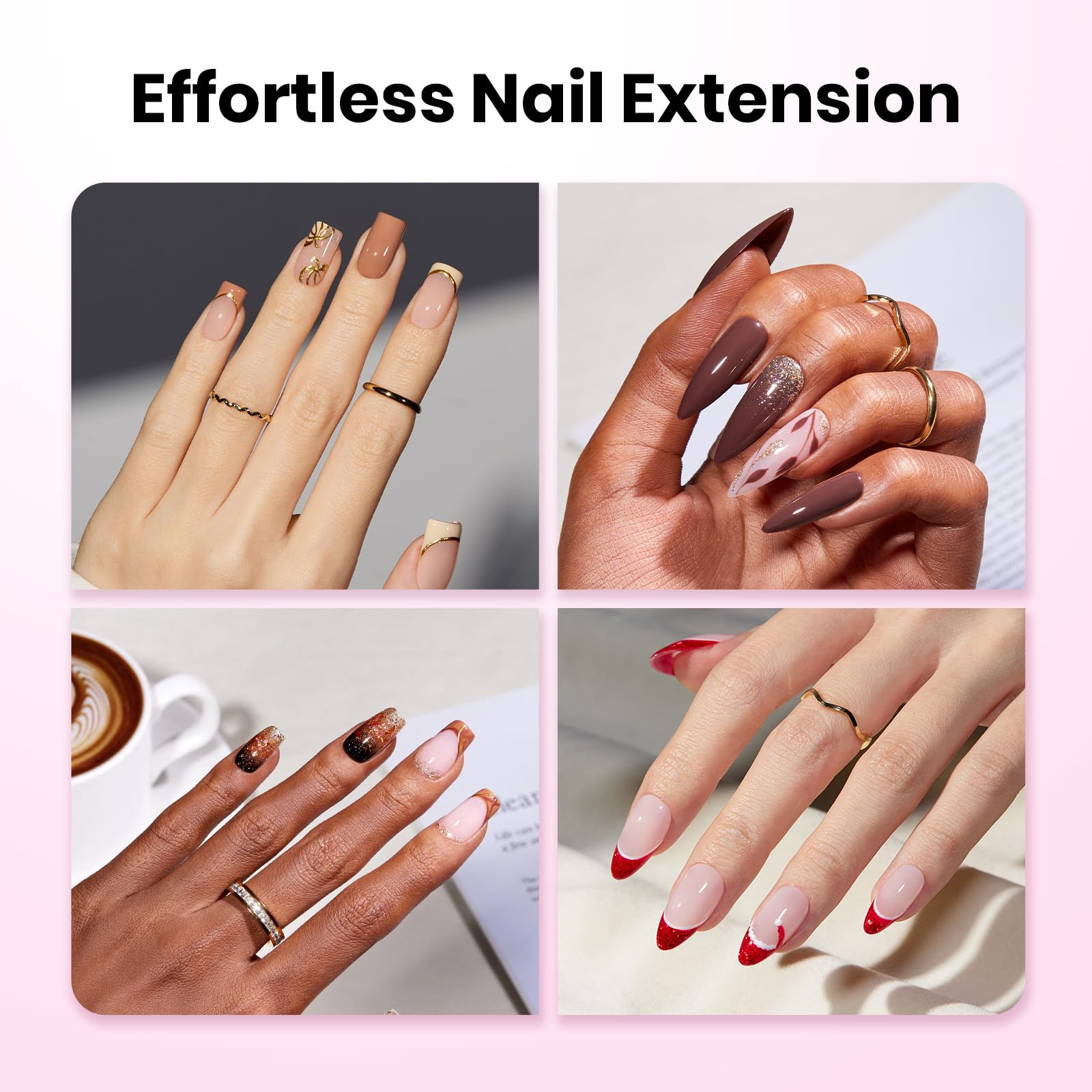 Beetles Tipex Lite natural-fit tips fit flat nails and natural nail beds.