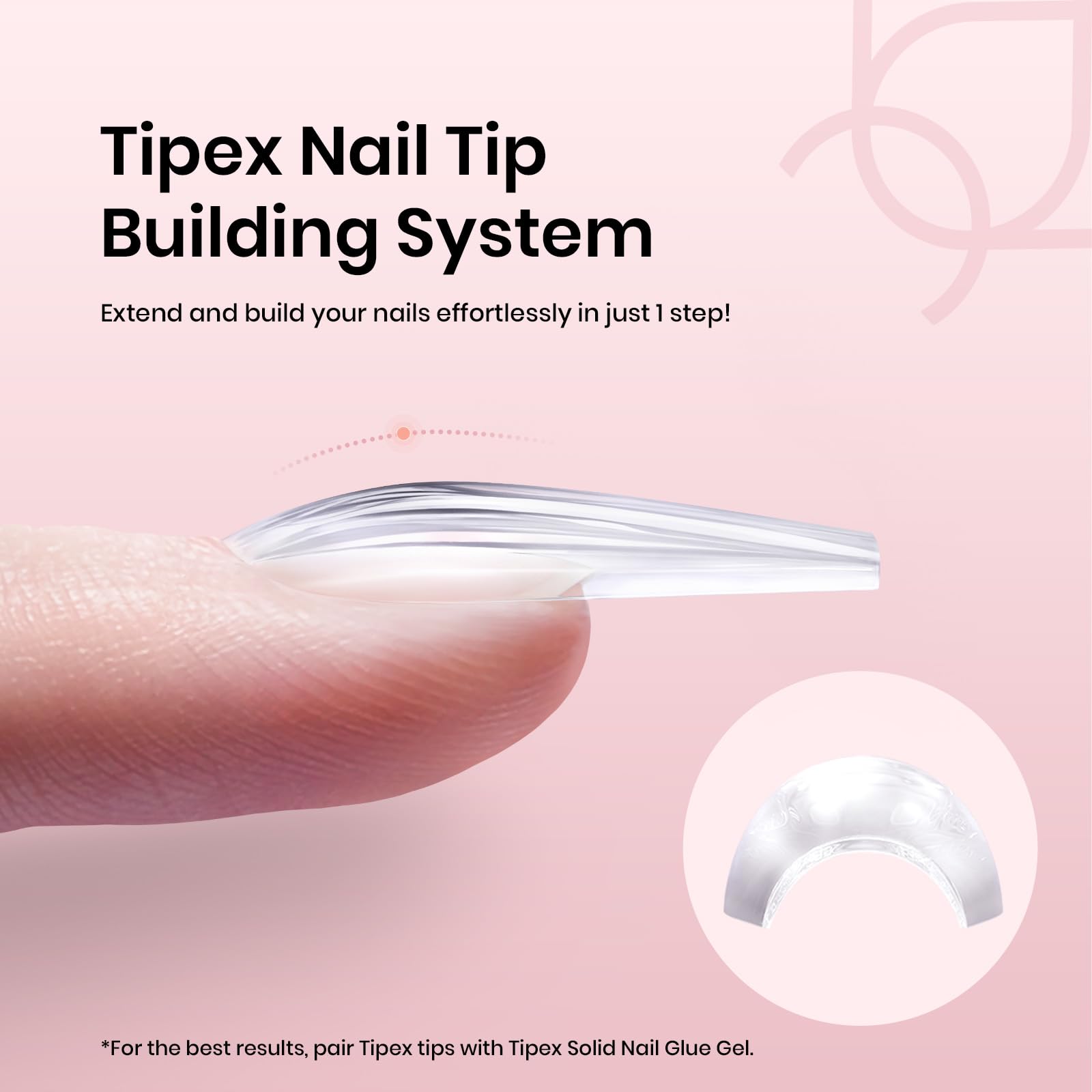 Beetles Tipex instant apex tips with pre-etched design and built-in apex