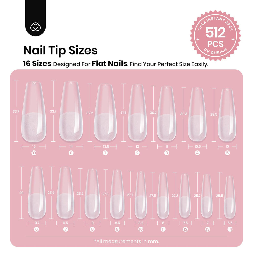 Beetles Tipex pre-built apex tips designed for flat nails and quick application
