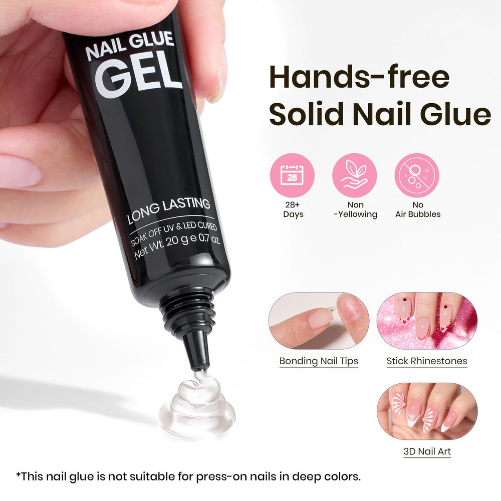 Beetles Tipex solid nail glue 20g for mess-free, secure adhesion.