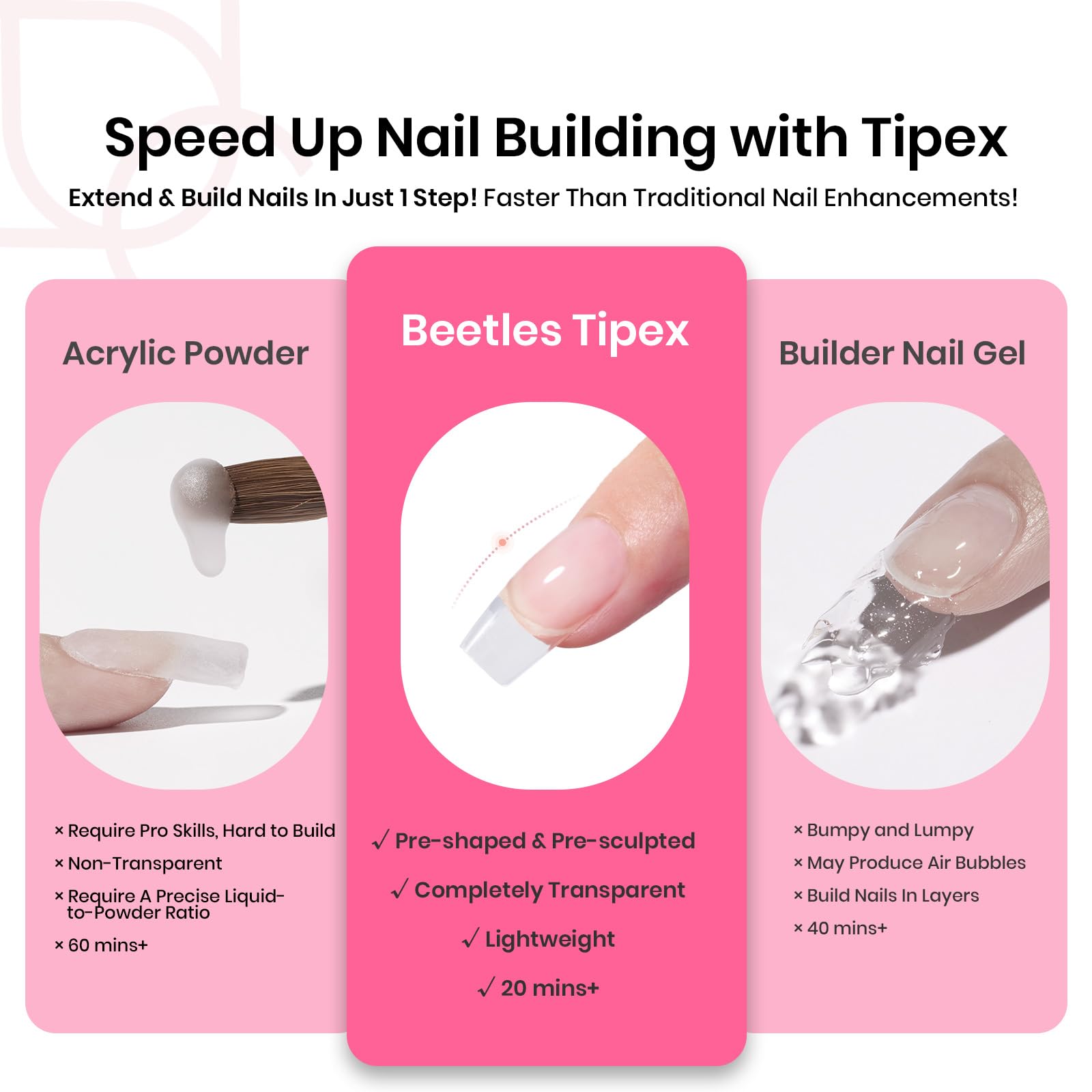 Beetles Tipex solid nail glue tube offers mess-free application.