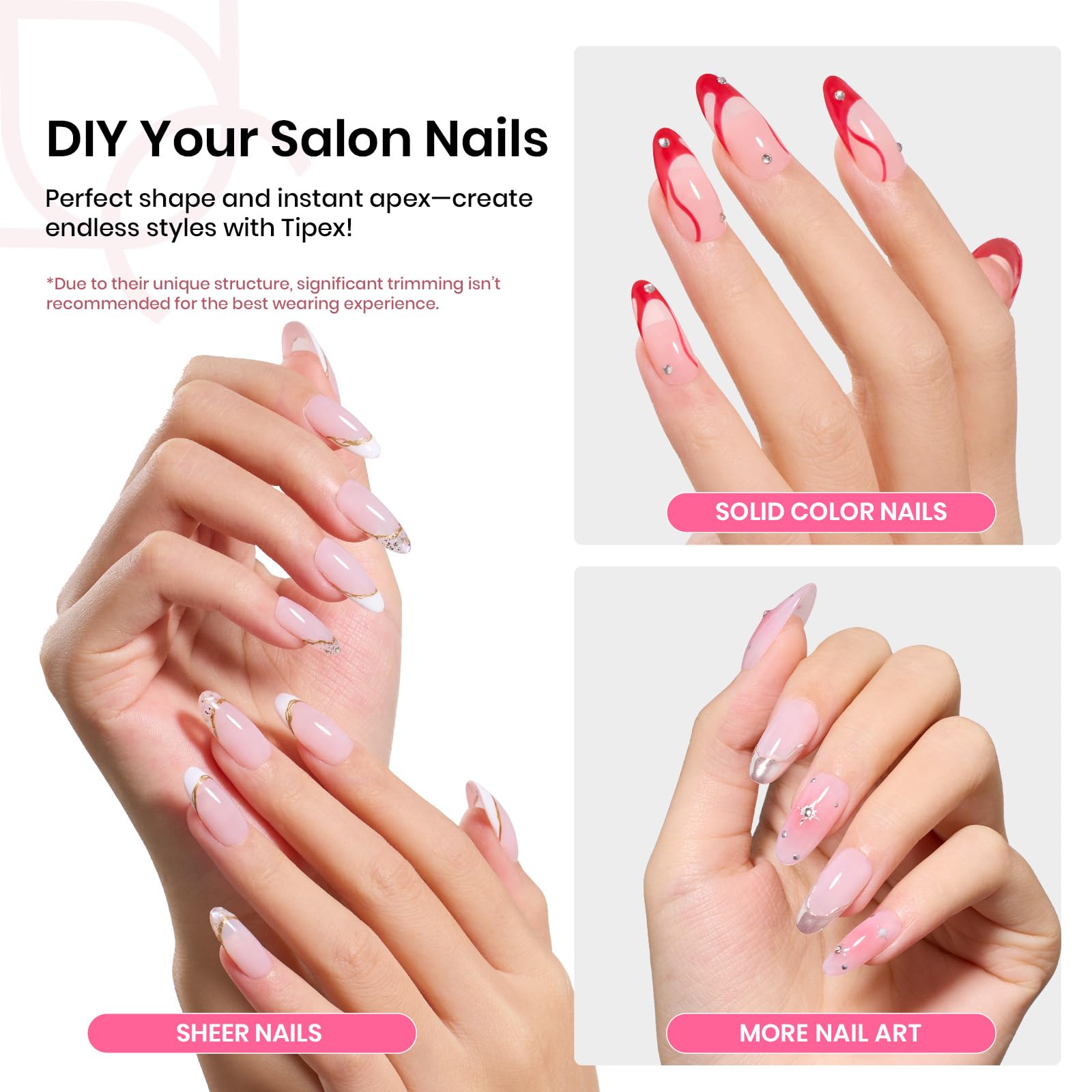 Beetles Gel Polish Tipex 224 tips in 16 sizes for precise fit