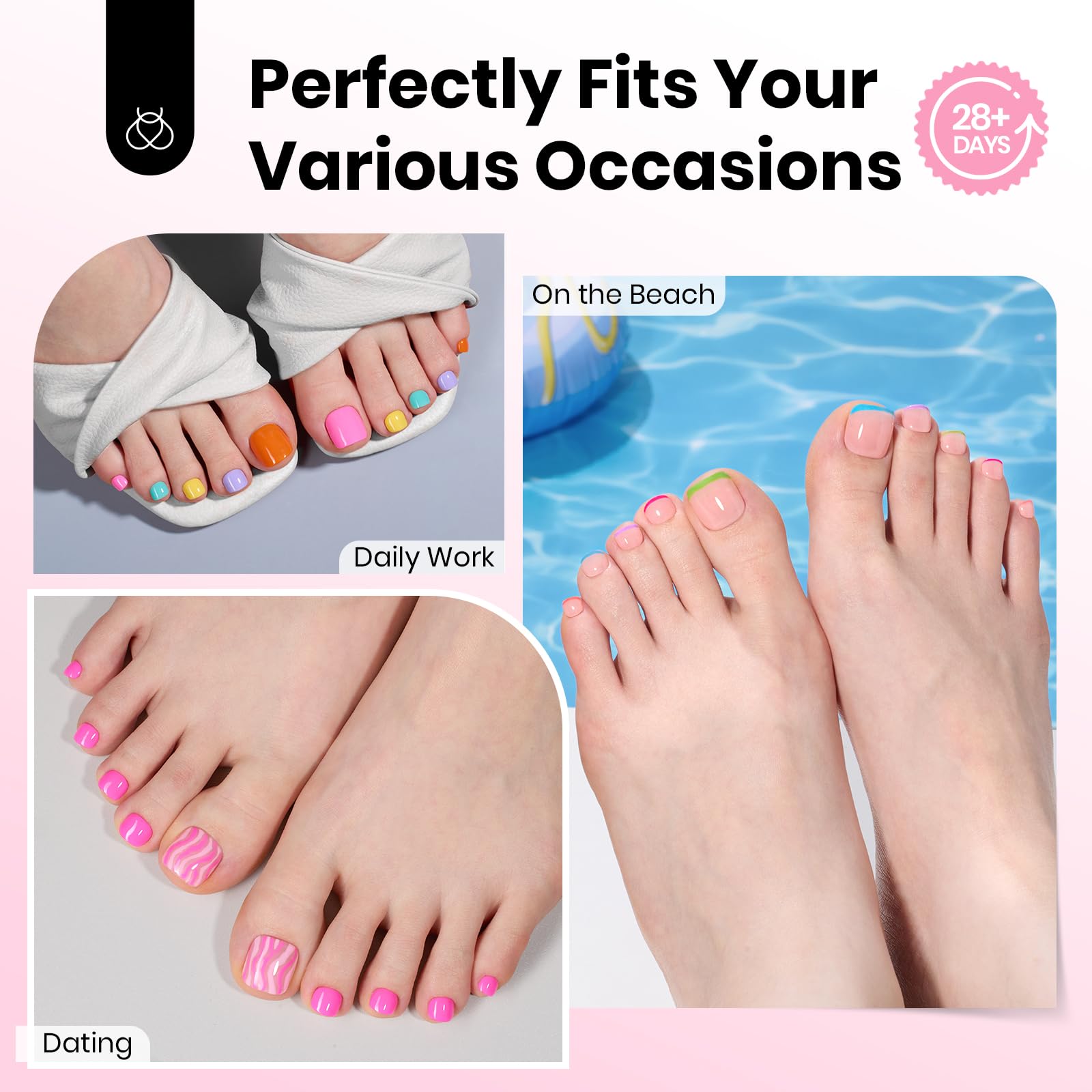 Beetles toe nail tips square double matte finish for lasting wear.