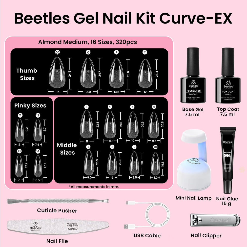 Beetles mini UV lamp for quick at-home curing.