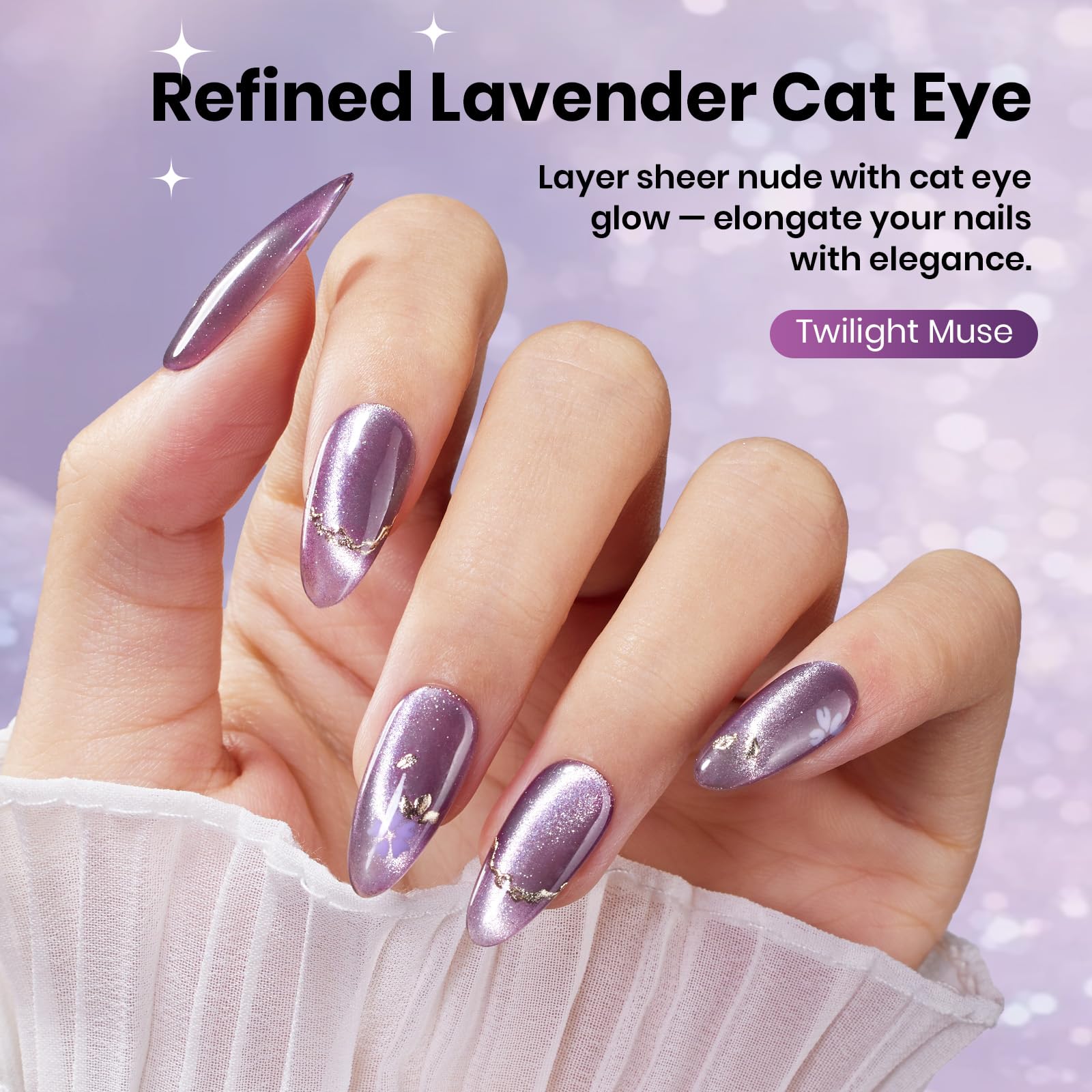Beetles Twilight Muse magnetic cat eye shift under light for depth.