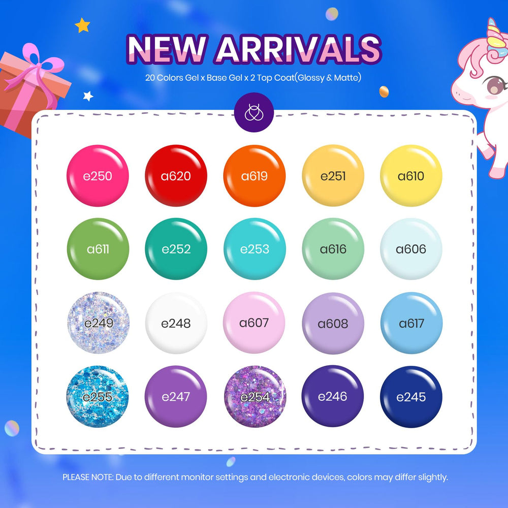 Beetles Unicorn collection gel polishes for creative nail art inspiration.