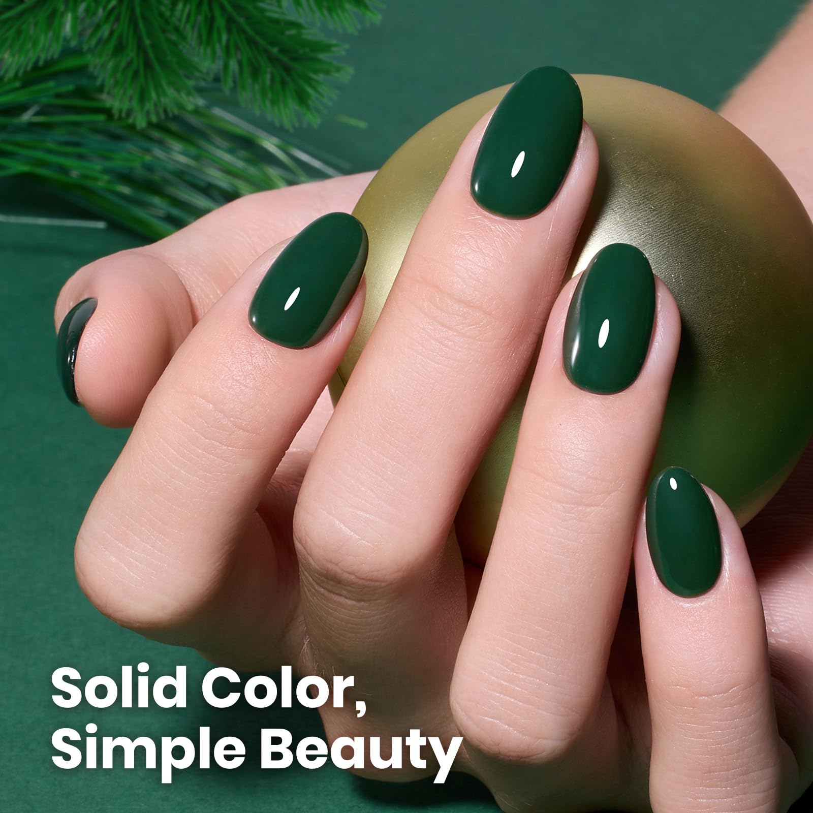 Beetles UV/LED cure for dark green gel polish under lamp in seconds