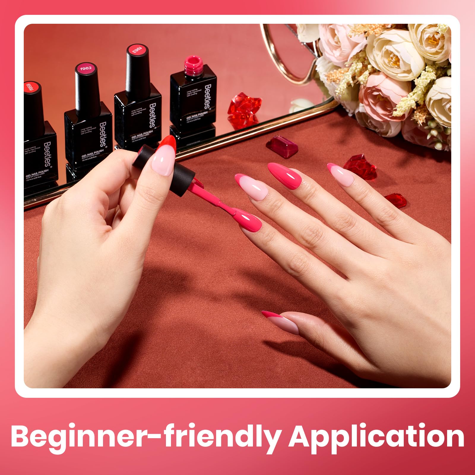 Beetles gel polish cures under UV/LED for quick, durable results.