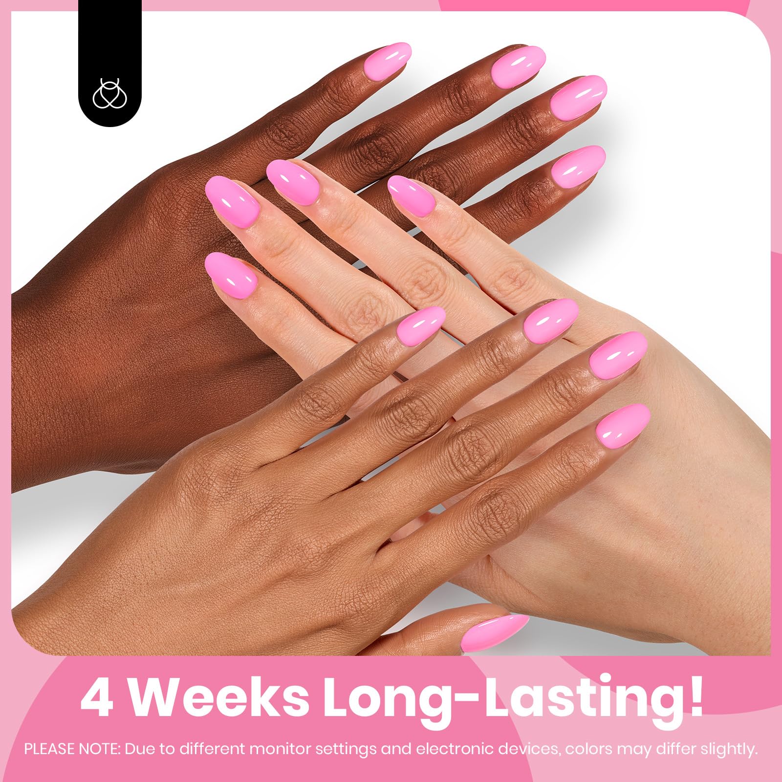 Beetles pink gel polish under UV lamp delivering durable shine.