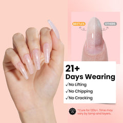 Beetles UV/LED cure in 120 seconds for fast, high-gloss nails.