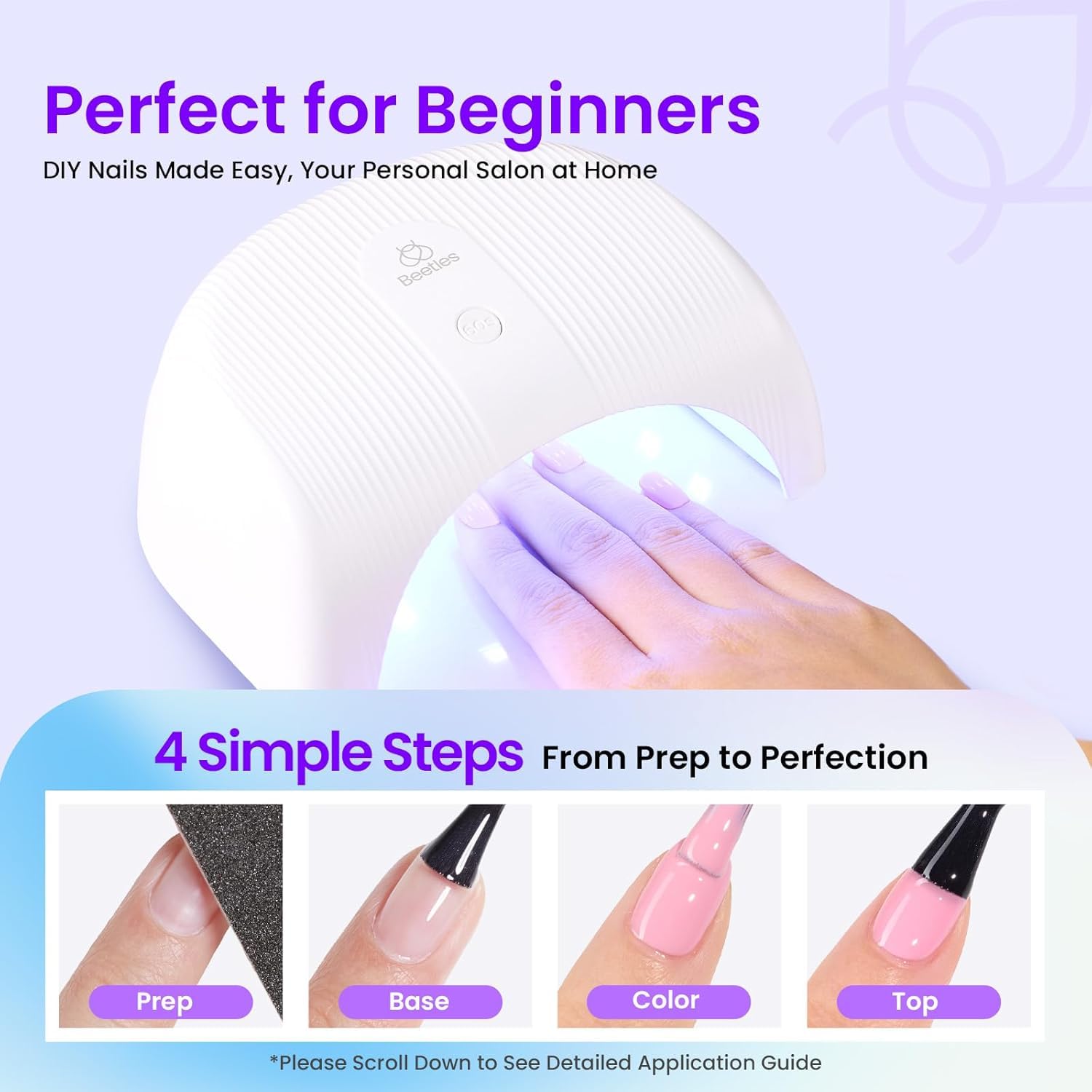 Beetles UV nail lamp cures gel polish quickly for efficient at‑home manicures.
