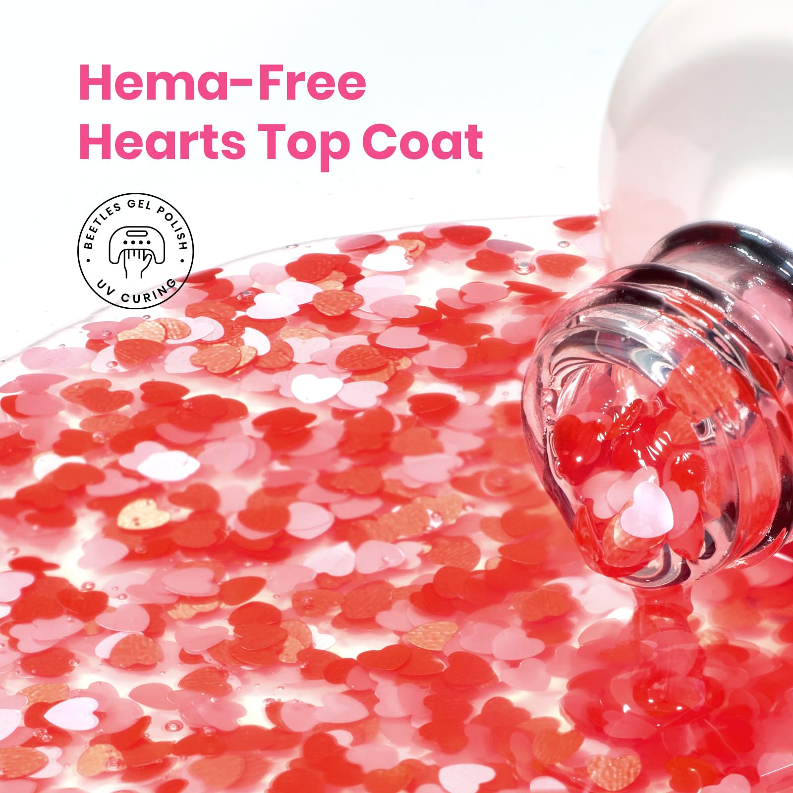Beetles Valentine Day Gift Top Coat bottle for DIY nail gifts.