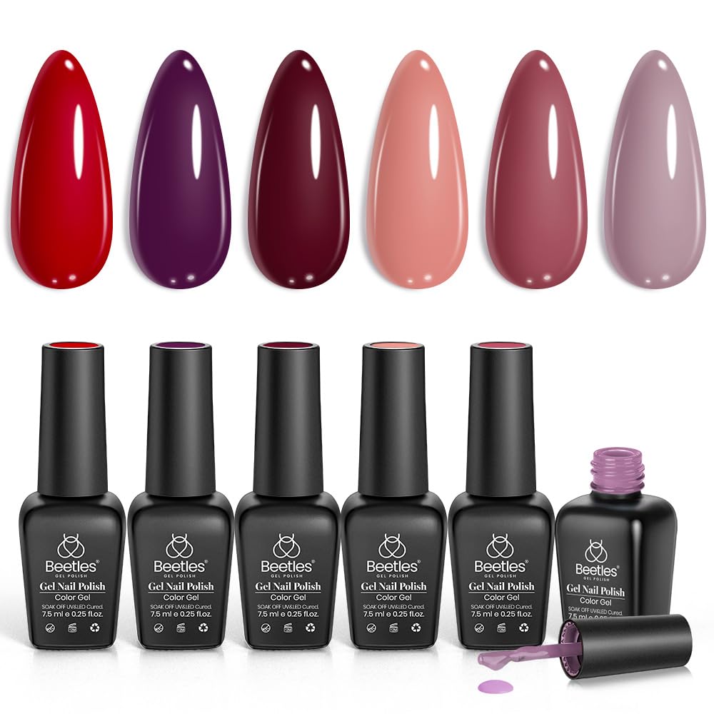 Beetles Valentines six-shade gel polish set for versatile manicure options