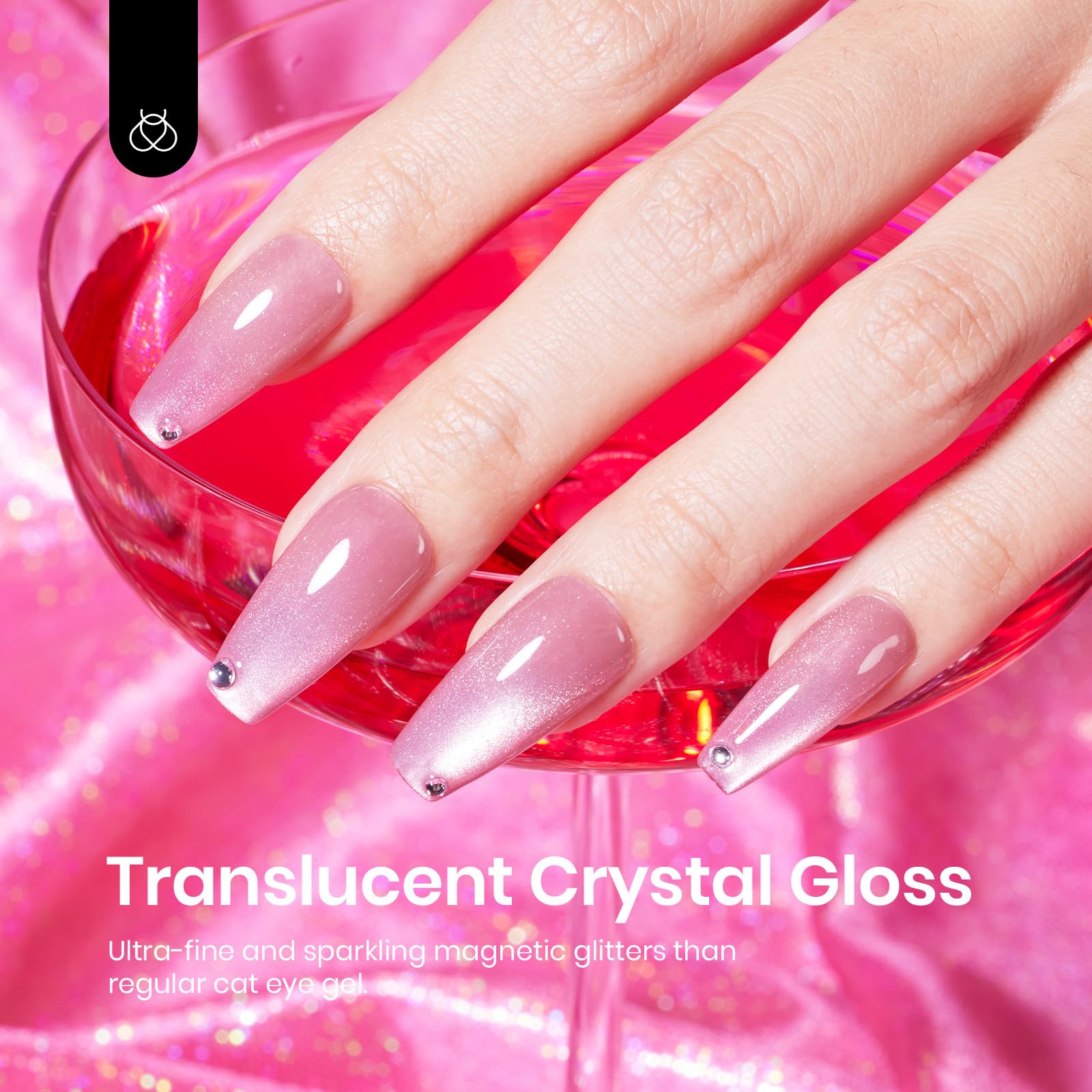 Beetles Pink Cat Eye Gel Polish Valentine shade ideal for romantic nail art.