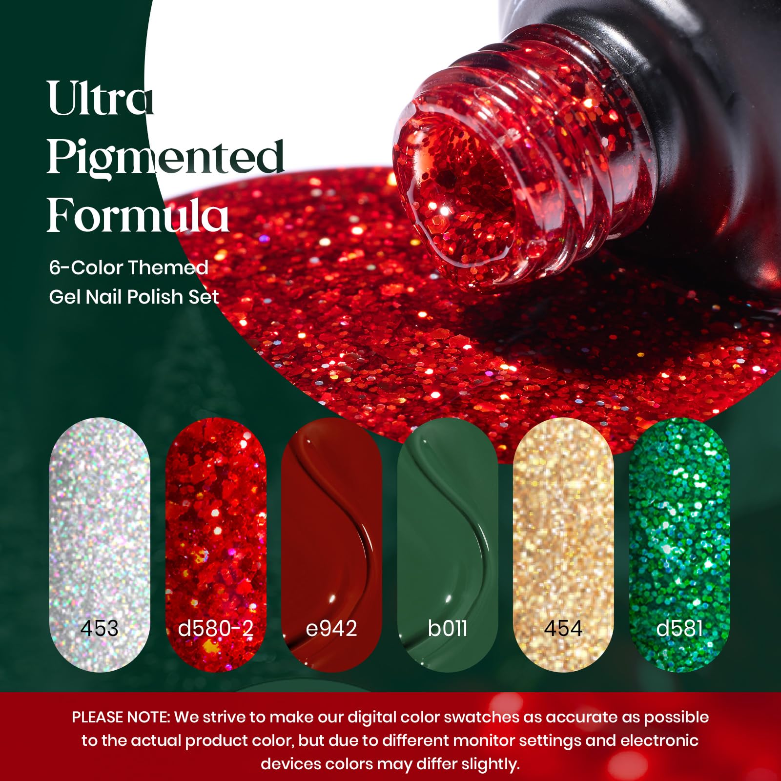 Beetles Valentines gel polish gold glitter adds luxe accents to manicure