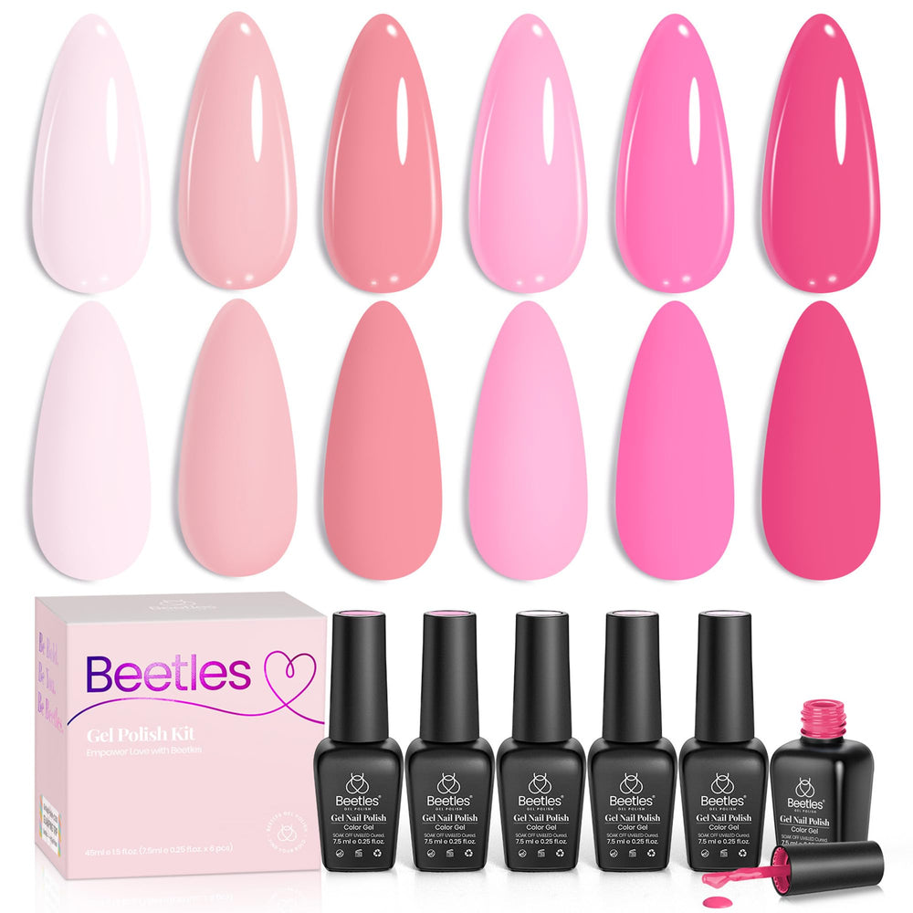 Beetles Valentines Gel Polish Set acetone removal demonstrates simple, safe nail wipe-off.