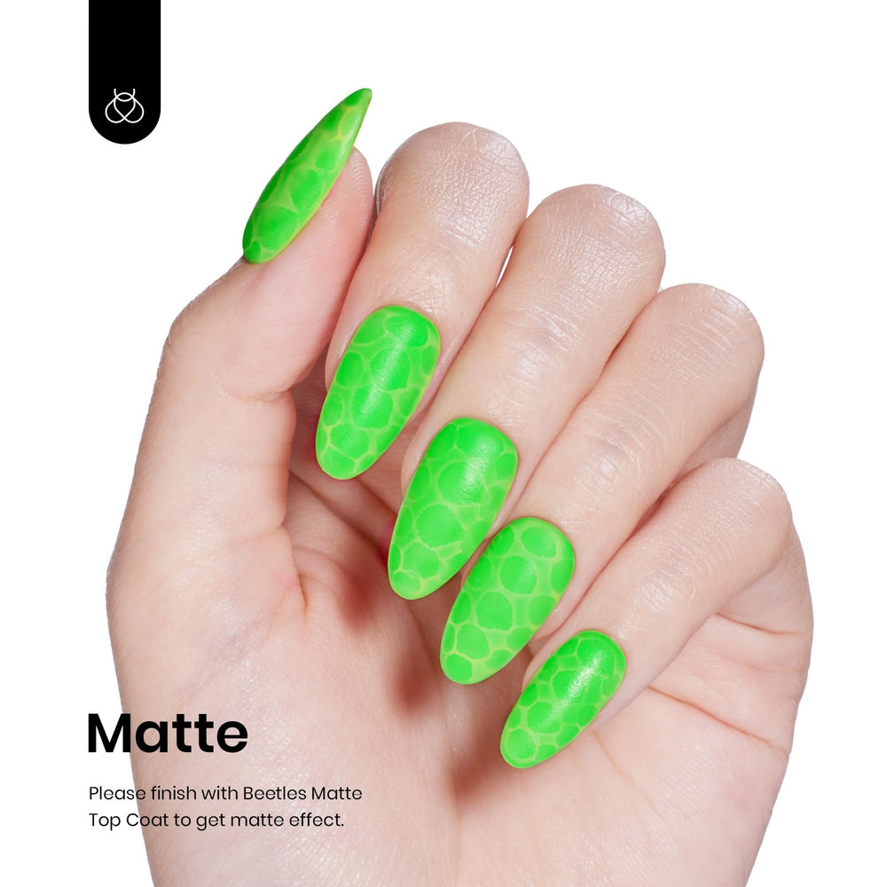 Beetles Valentines Green Gel Nail Polish LED lamp curing scene highlights quick cure times