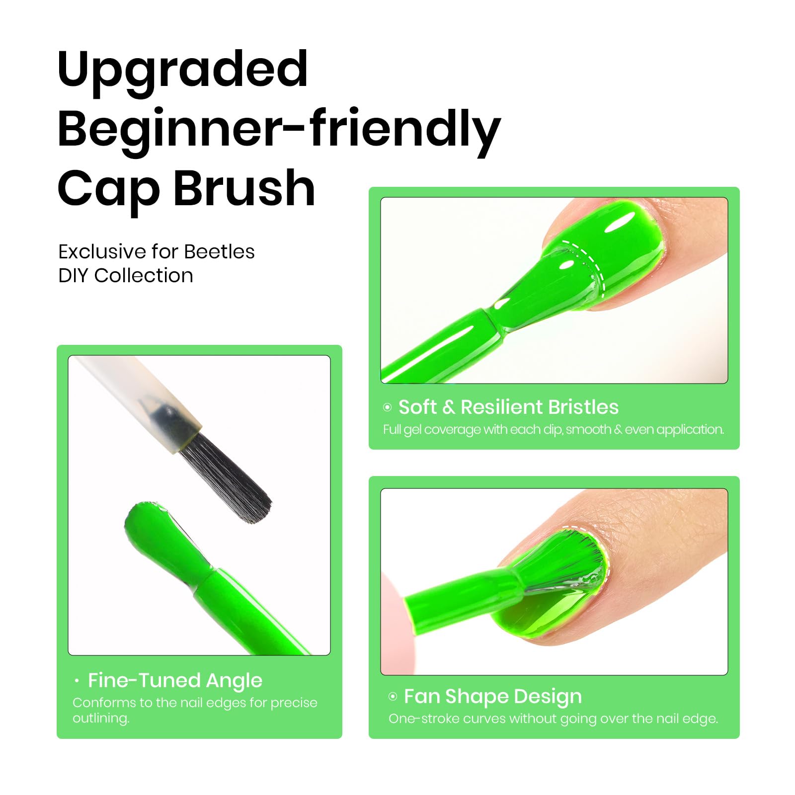 Beetles Valentines Green Gel Nail Polish packaging highlights cruelty free promise
