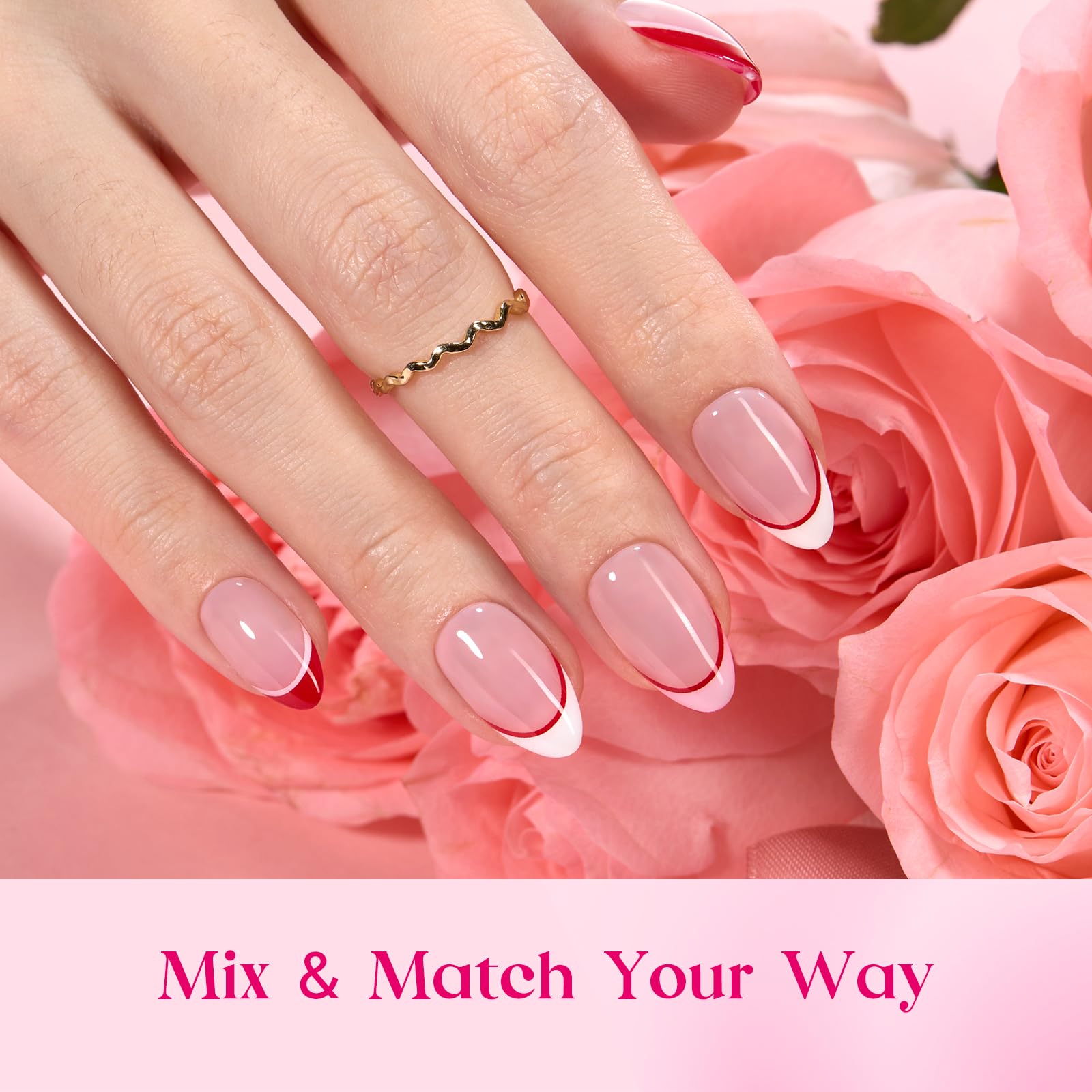 Beetles Valentines 192 pieces offer versatile options for full-set or accent nails