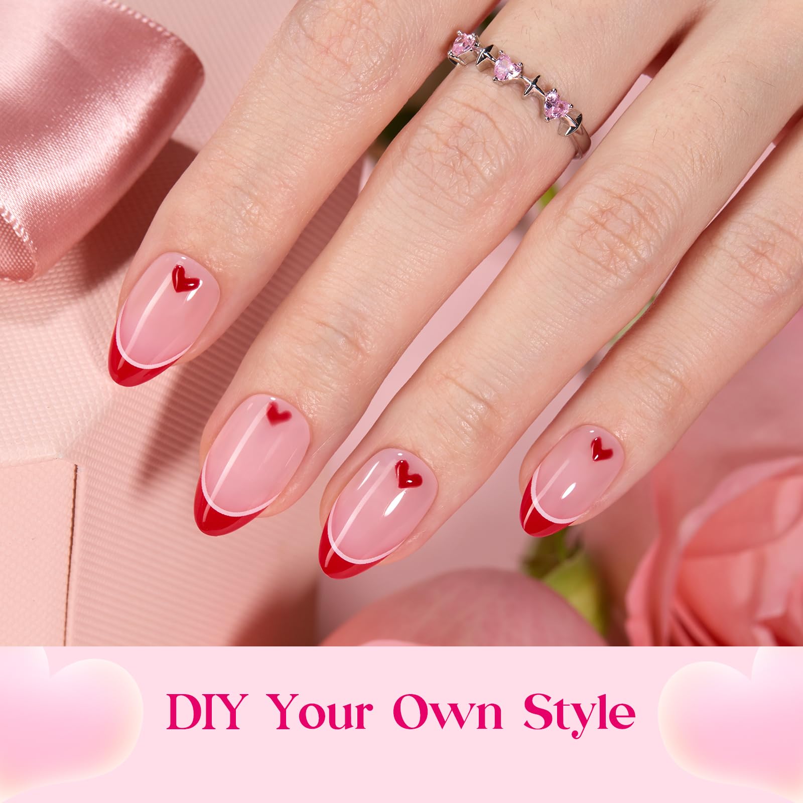 Beetles Valentines French tip design delivers salon-style elegance without a salon visit