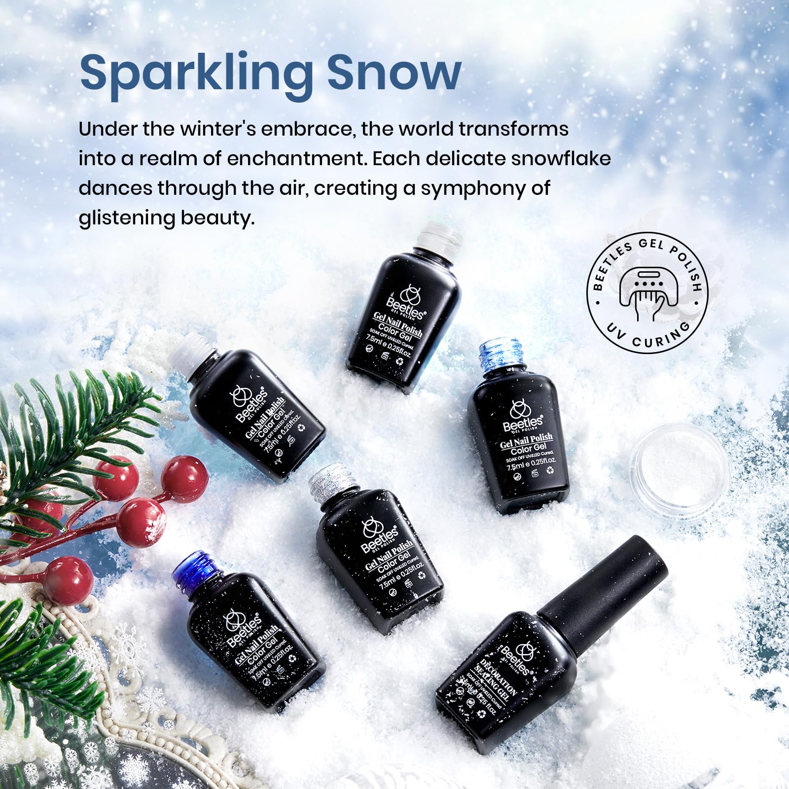 Beetles Valentines sugar dust powder for chic nail art accents.