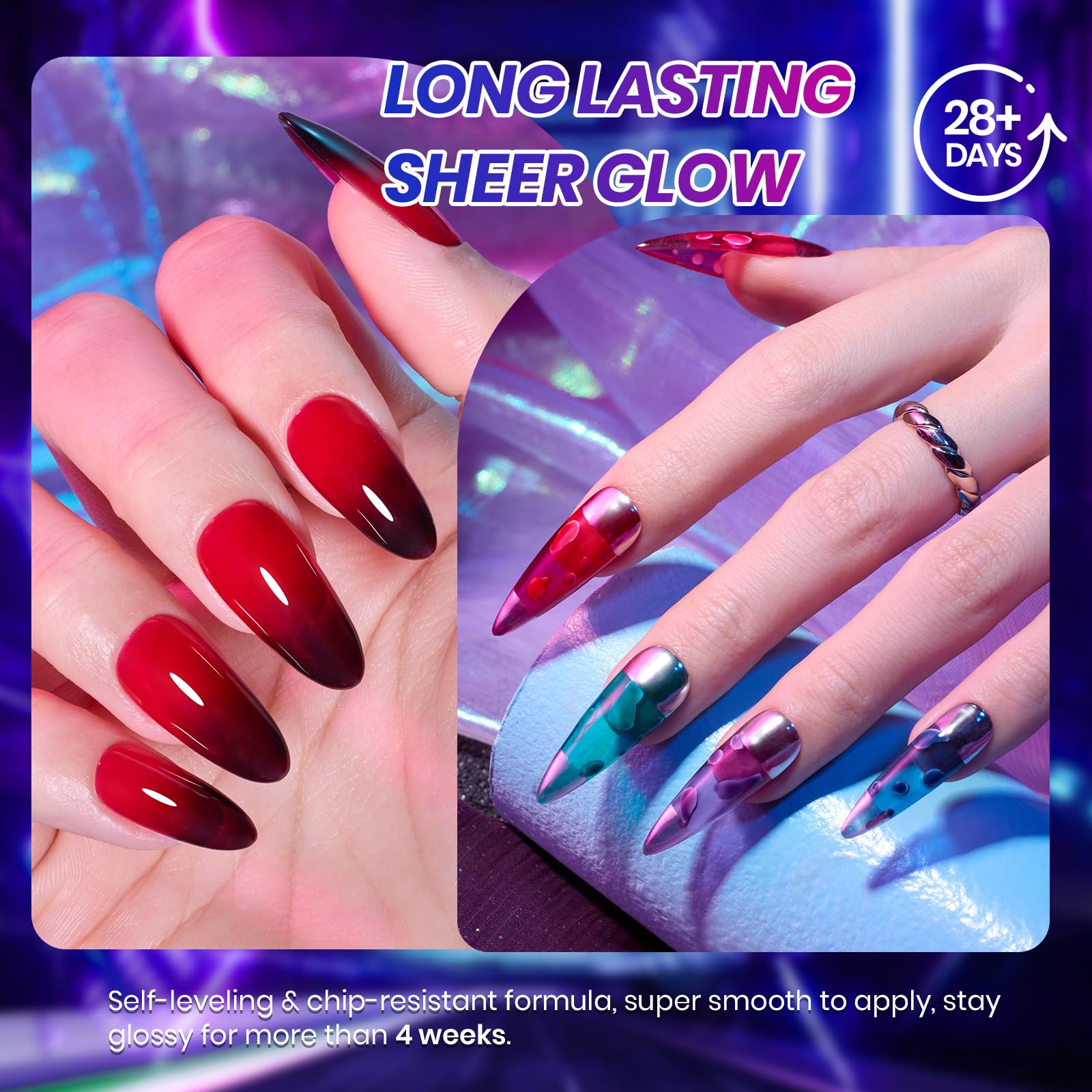 Beetles Vivid Noel jelly red: candy-bright glow in any light.