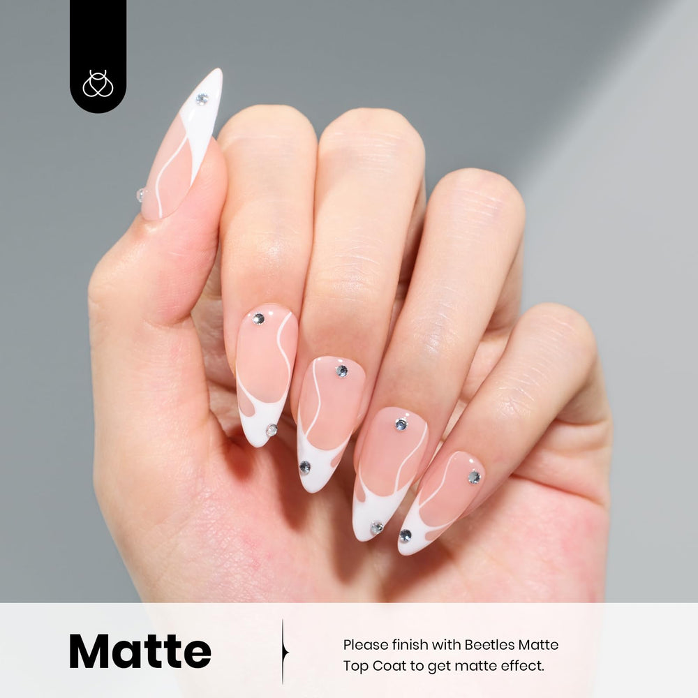 Beetles White Gel Nail Polish bottle close-up with crisp white shade.