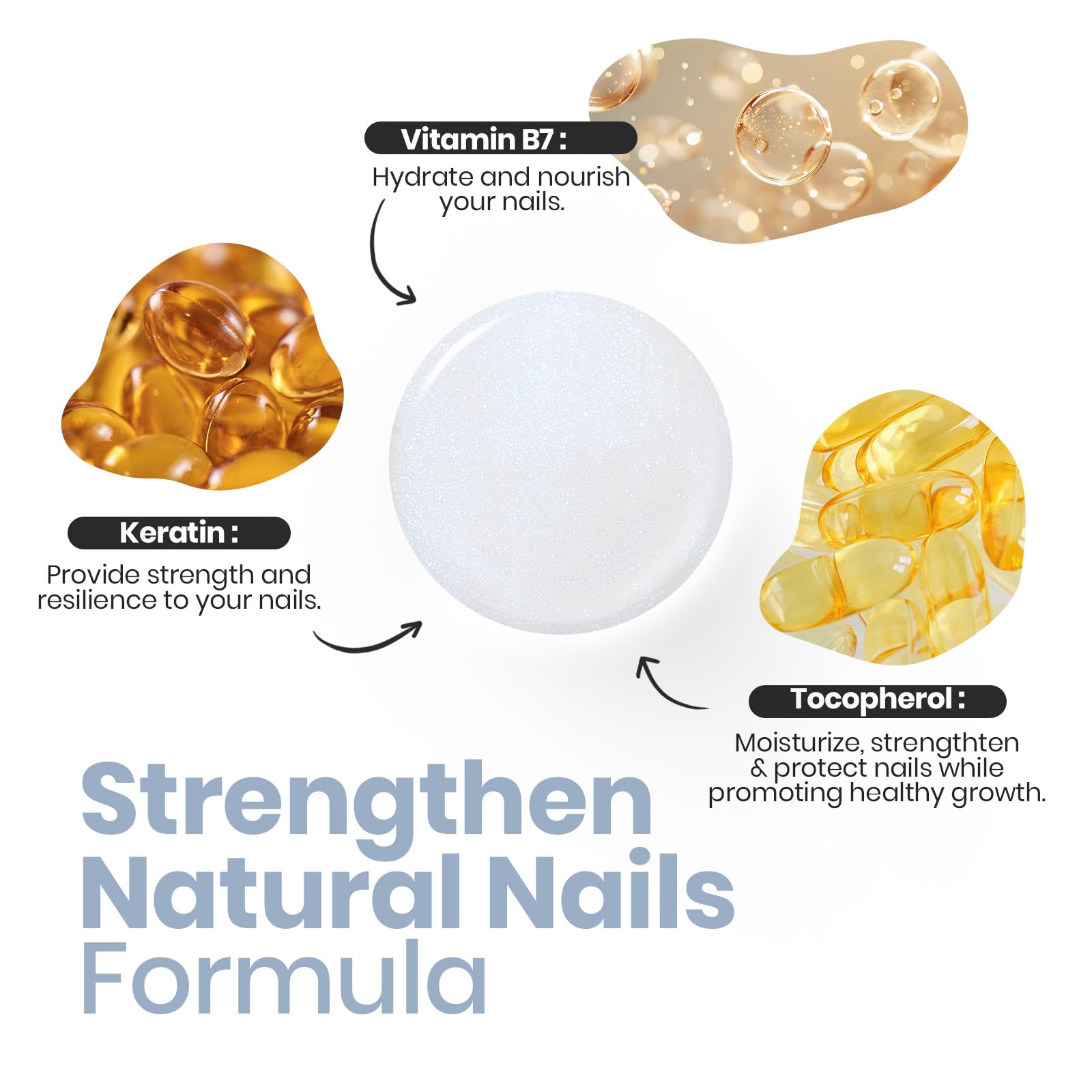 Beetles White Nail Polish nails before after reveal improved ridges and shine.