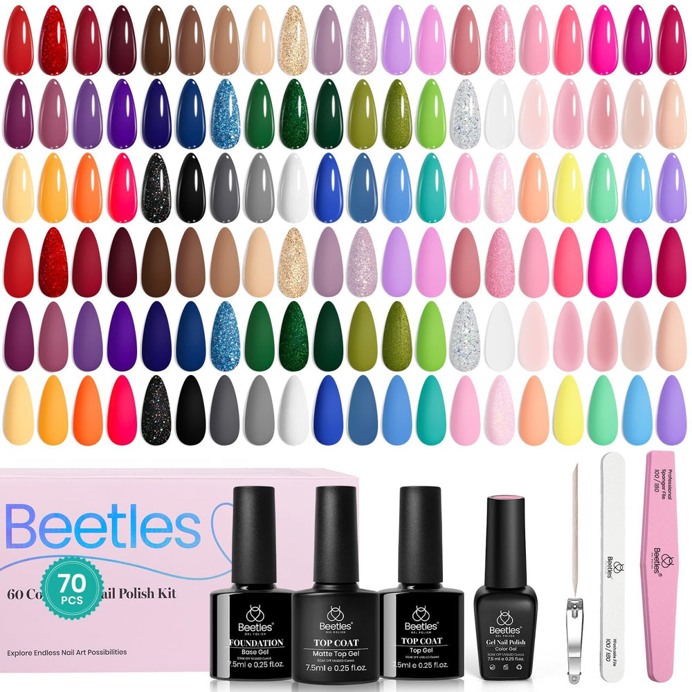 Beetles winter gel set with 60 colors for versatile seasonal looks