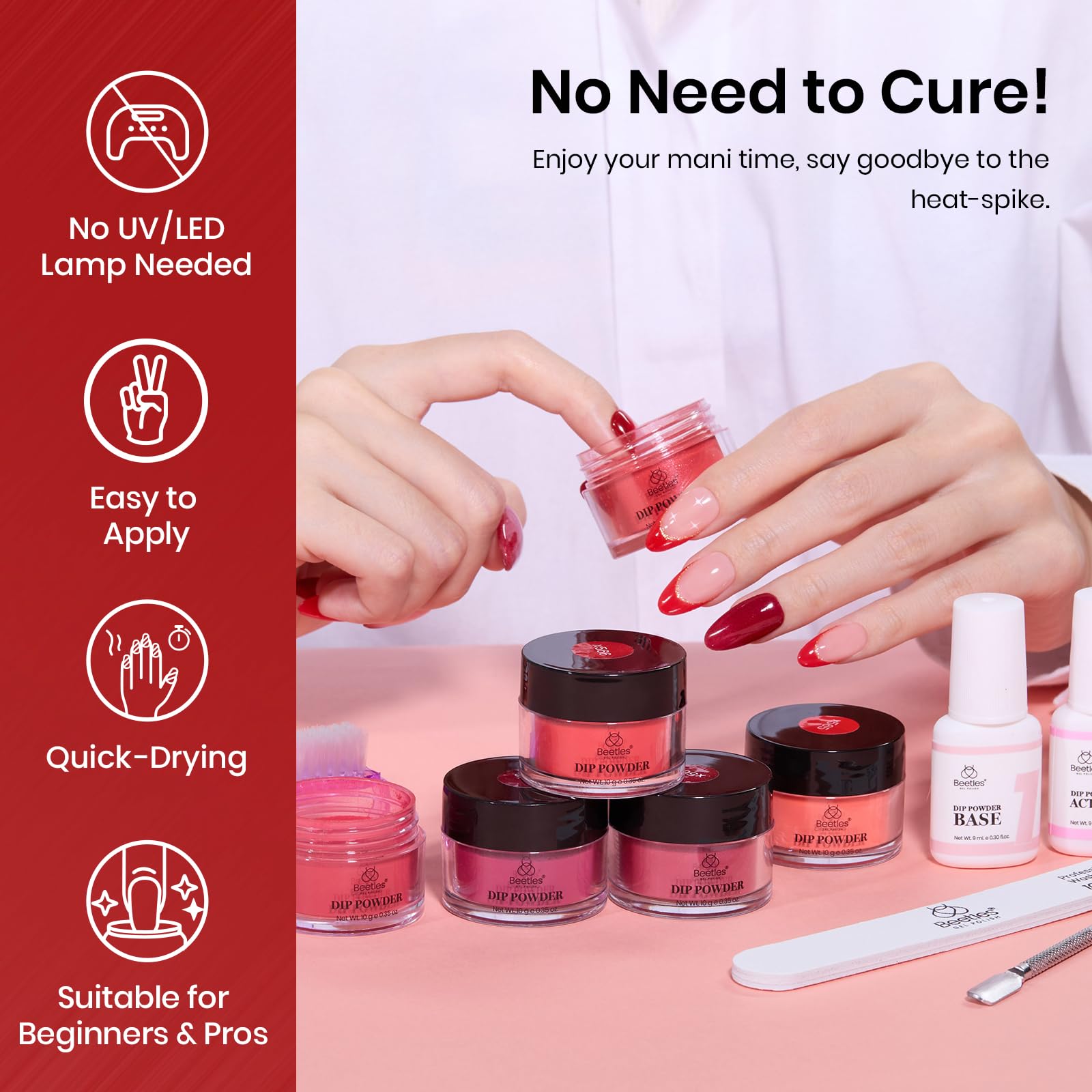 Beetles Winter Red Kit delivers salon-style nails at home.