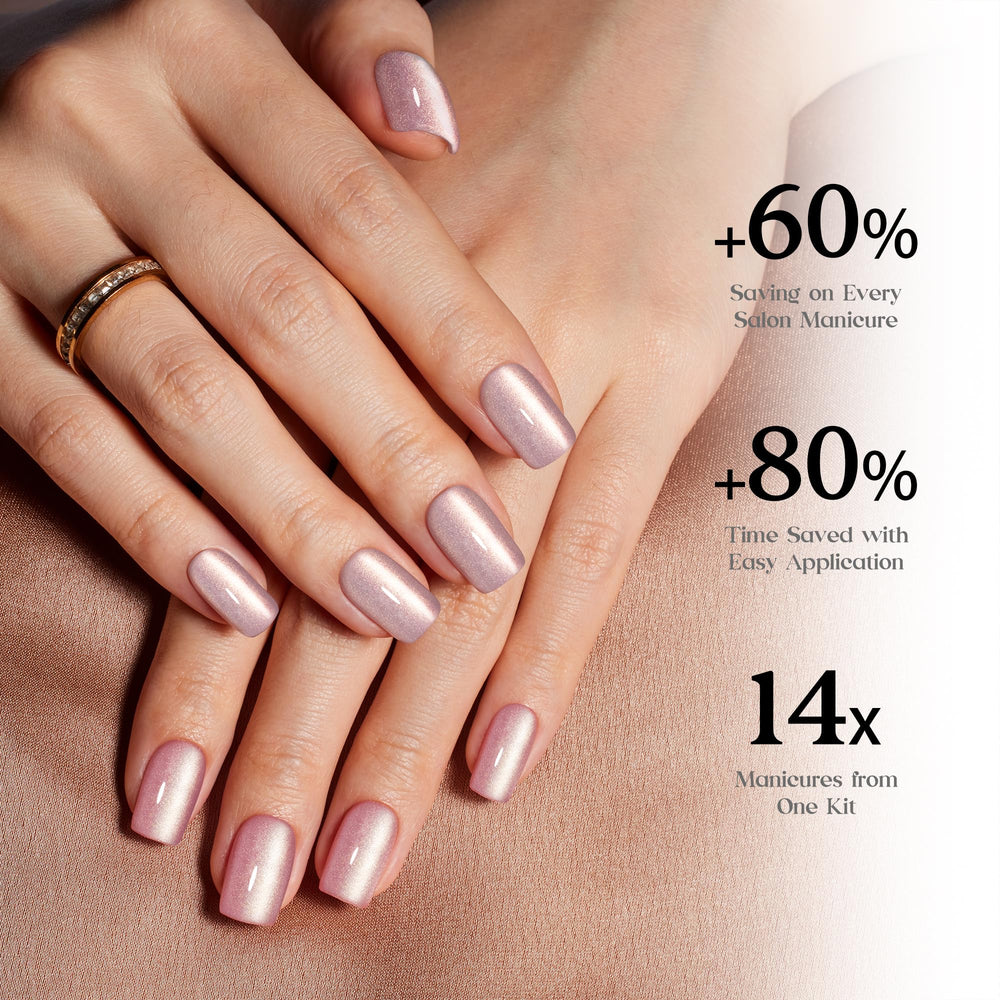Beetles cat eye nails glitter adds subtle shimmer.