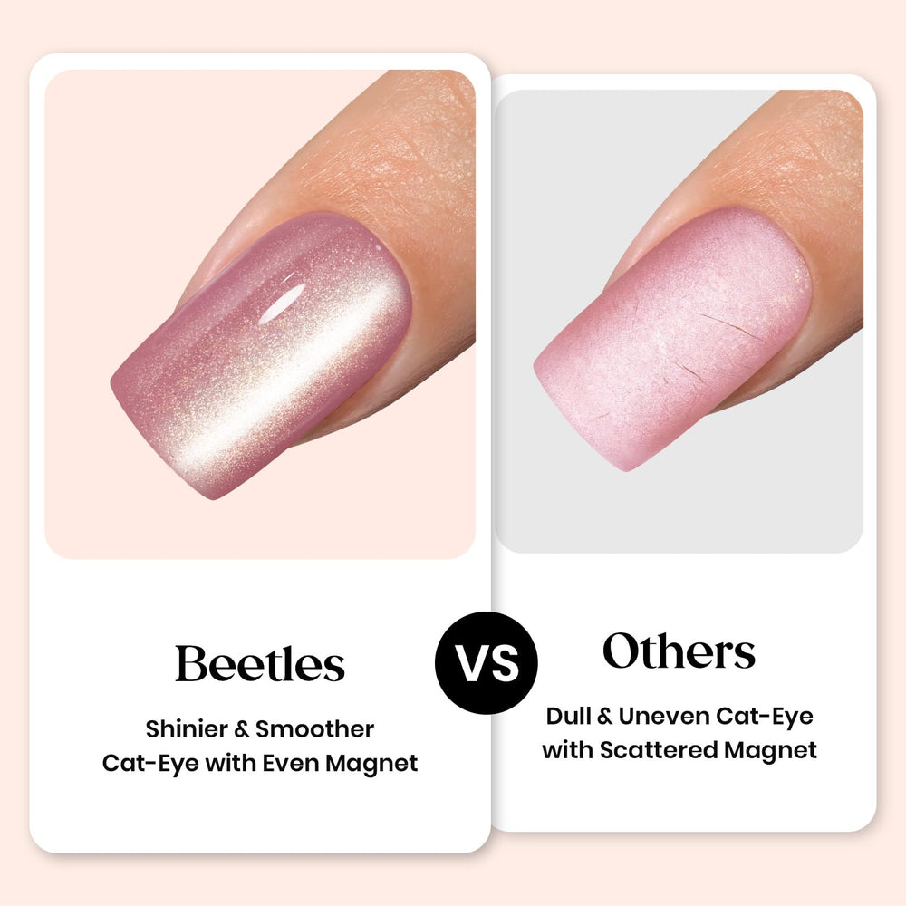 Beetles cat eye nails require no filing for quick prep.