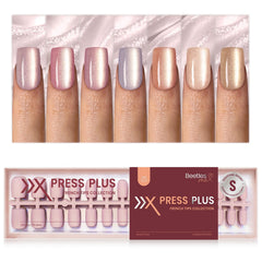 Beetles X Press Cat Eye Nails nude short square collection for quick salon-like look.