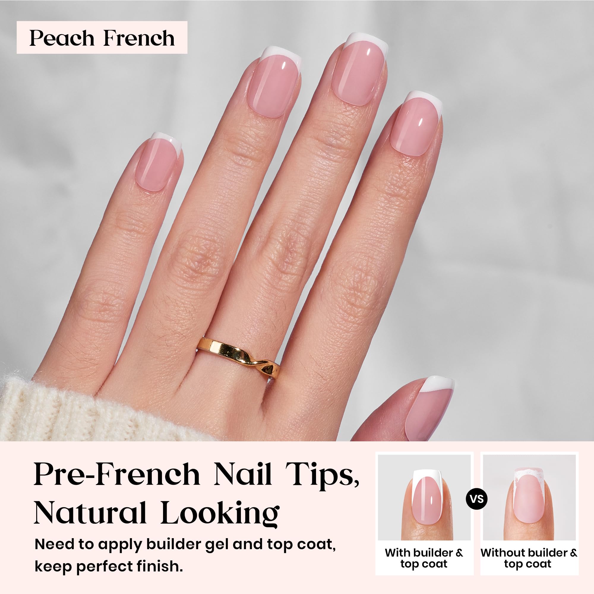 Beetles X Press Plus Peach 4-in-1 gel tips deliver salon-quality shine at home.