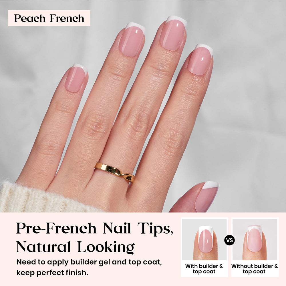 Beetles X Press Plus Peach 4-in-1 gel tips deliver salon-quality shine at home.