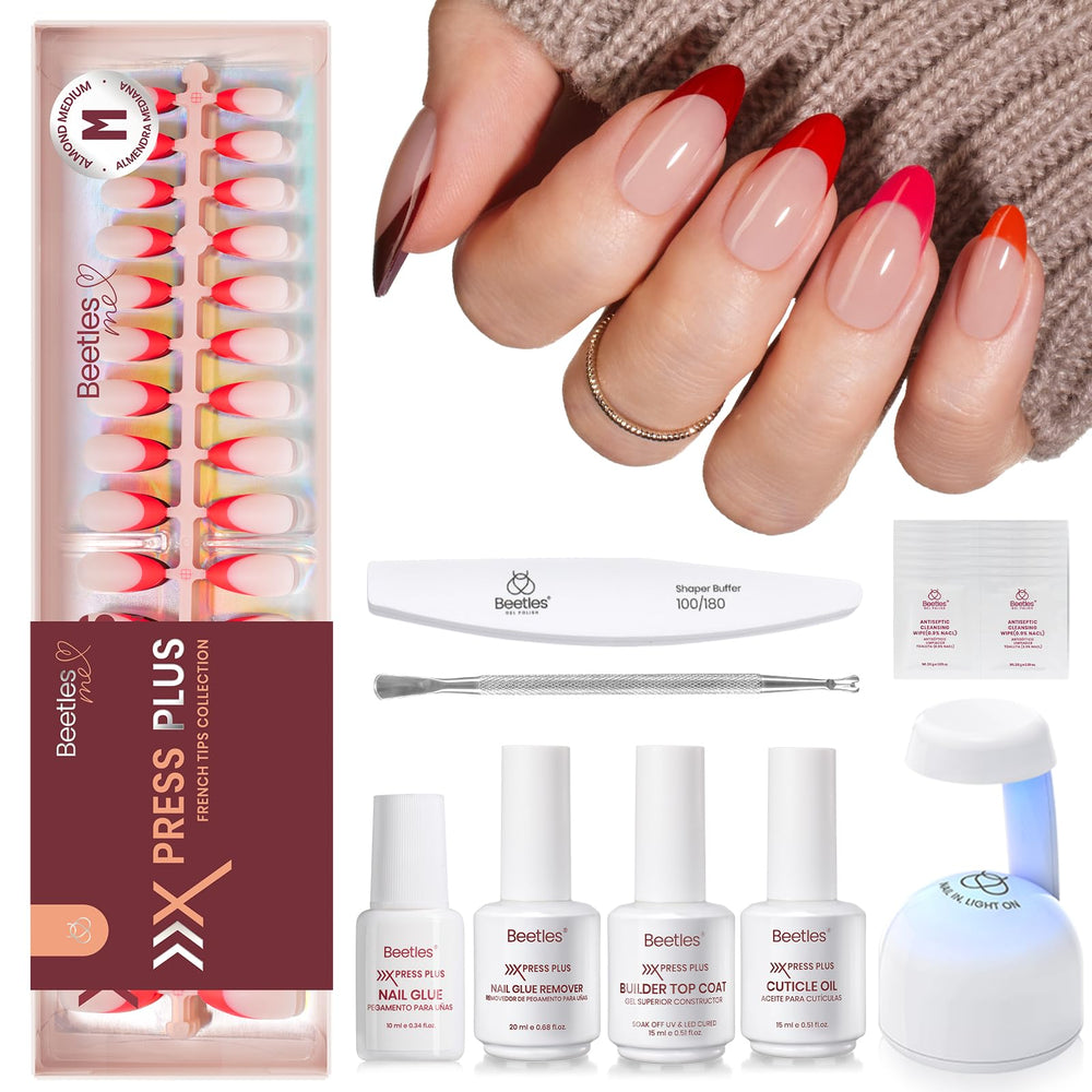 Beetles X Press Plus fierce French nails for at-home salon quality