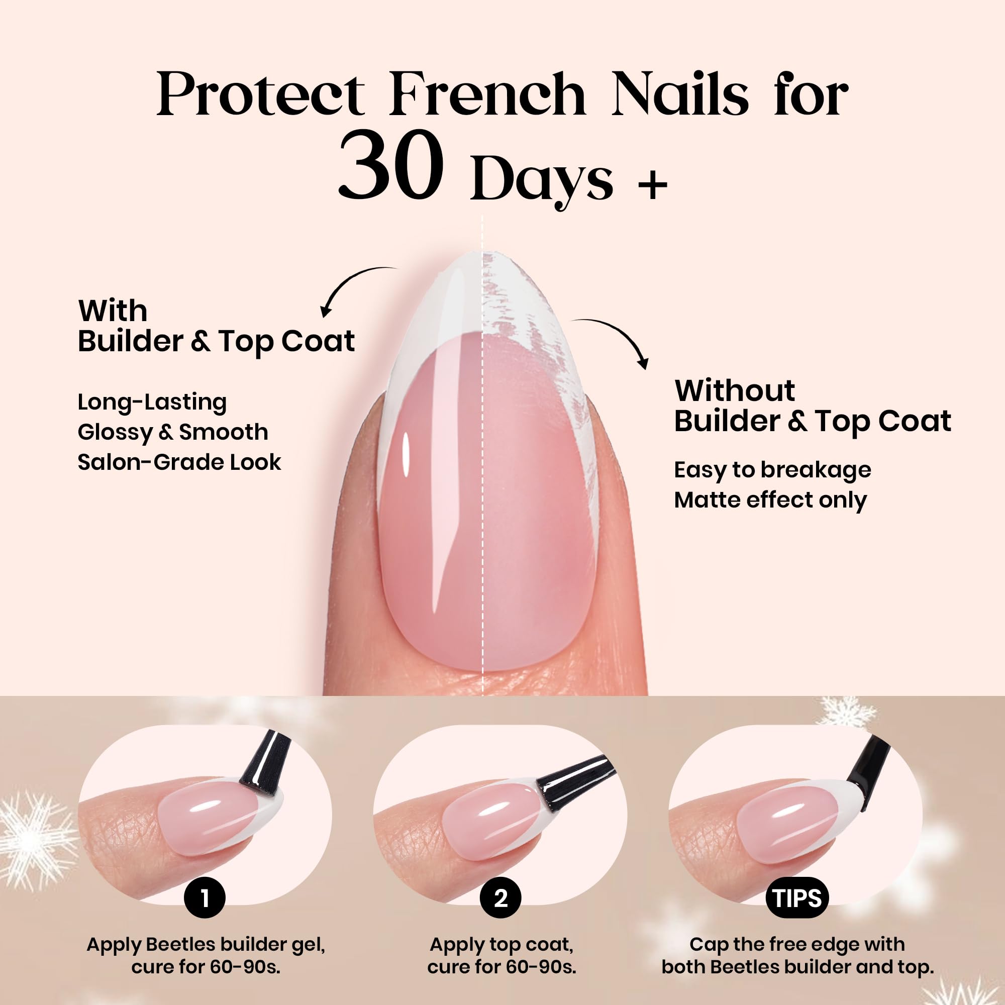 Beetles X Press Red French Tip nails variant colors showcase five colorways.