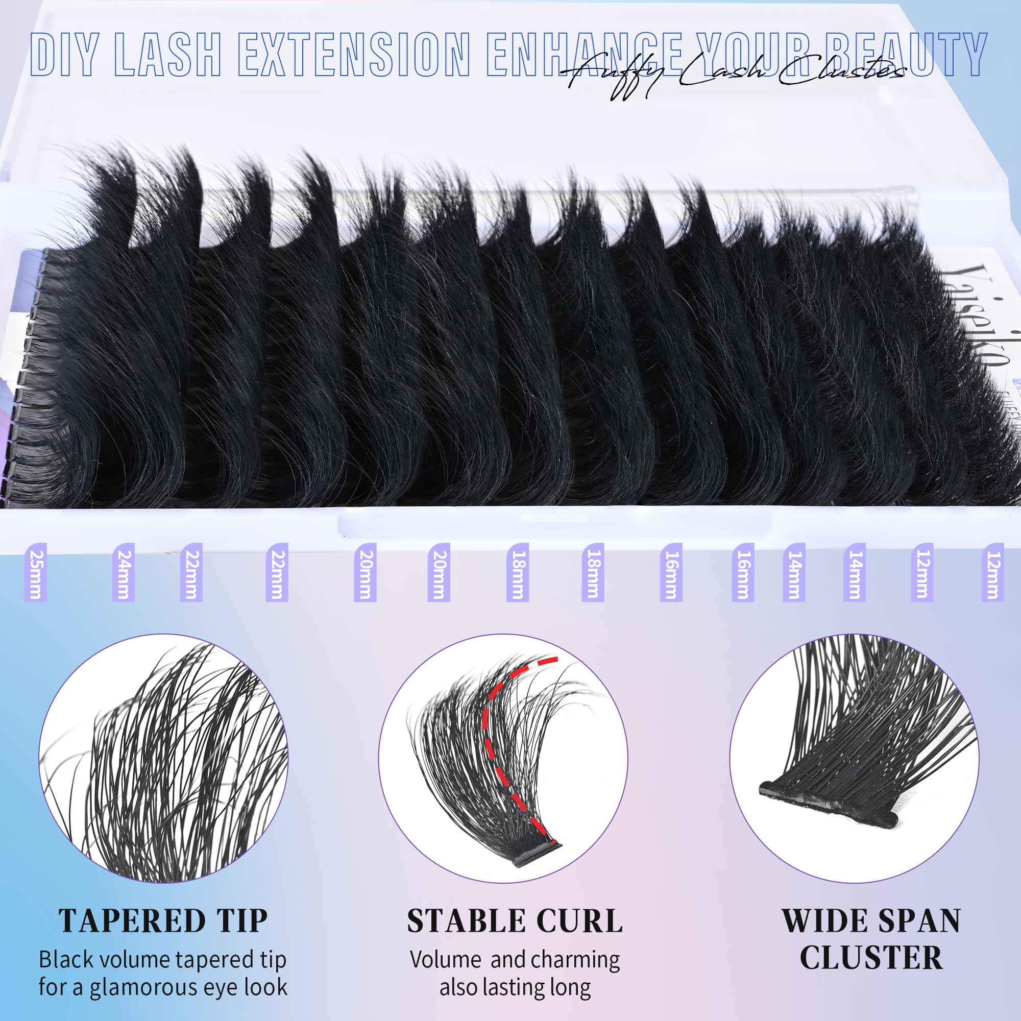 BEFACL 300D lash clusters application kit for DIY use