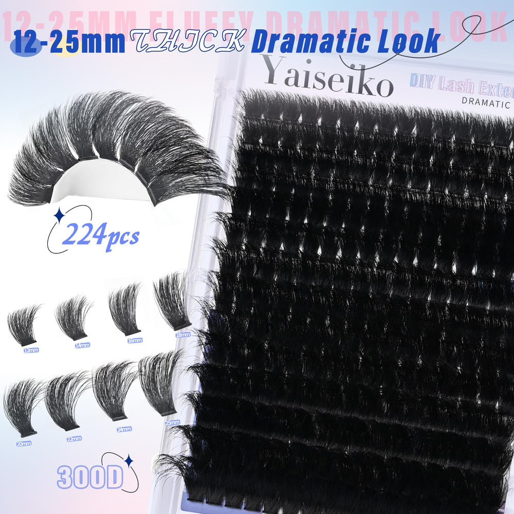 BEFACL 300D lash clusters close up with natural texture and fluff