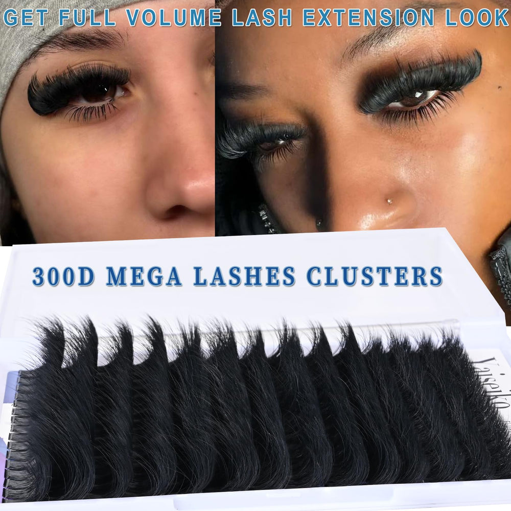 BEFACL 300D lash clusters length options 12-25mm
