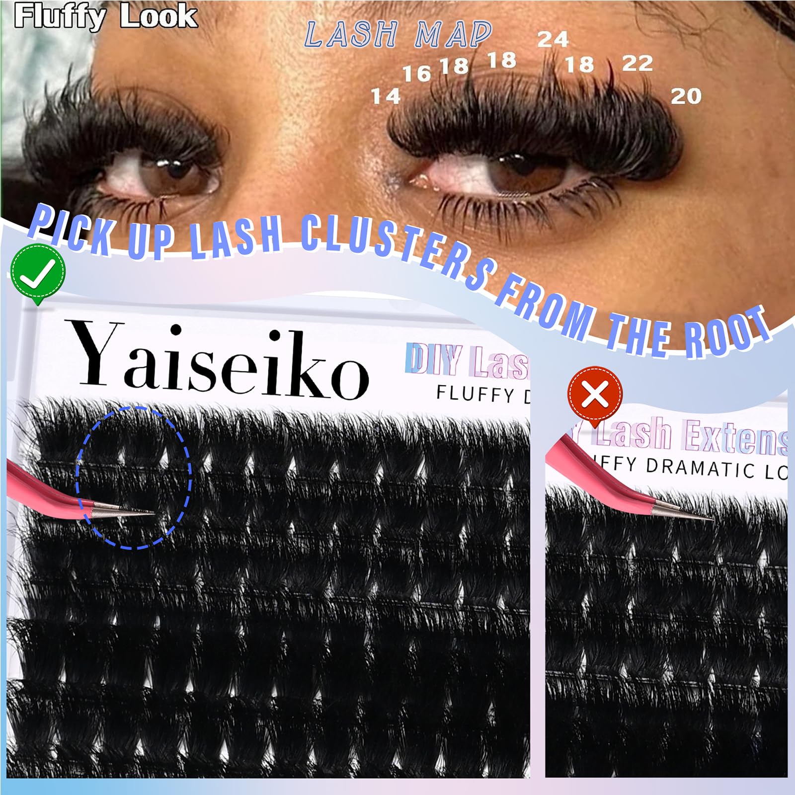 BEFACL 300D lash clusters soft plant fibers