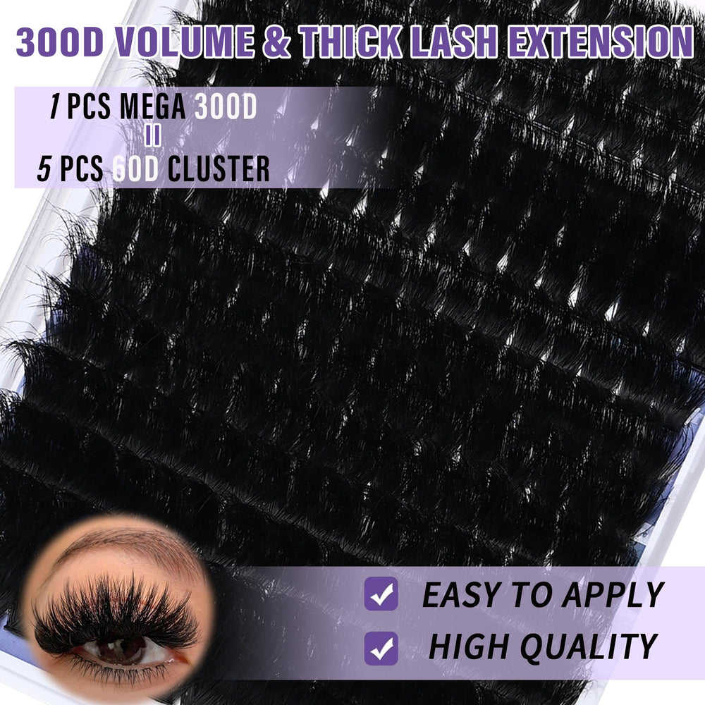 BEFACL 300D lash clusters wispy D curl for fluttery look