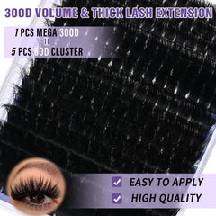 BEFACL 300D lash clusters wispy D curl for fluttery look