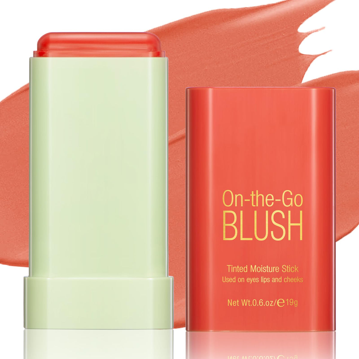BEFIVECOK Blush Stick Coral Orange adds sun-kissed color to cheeks