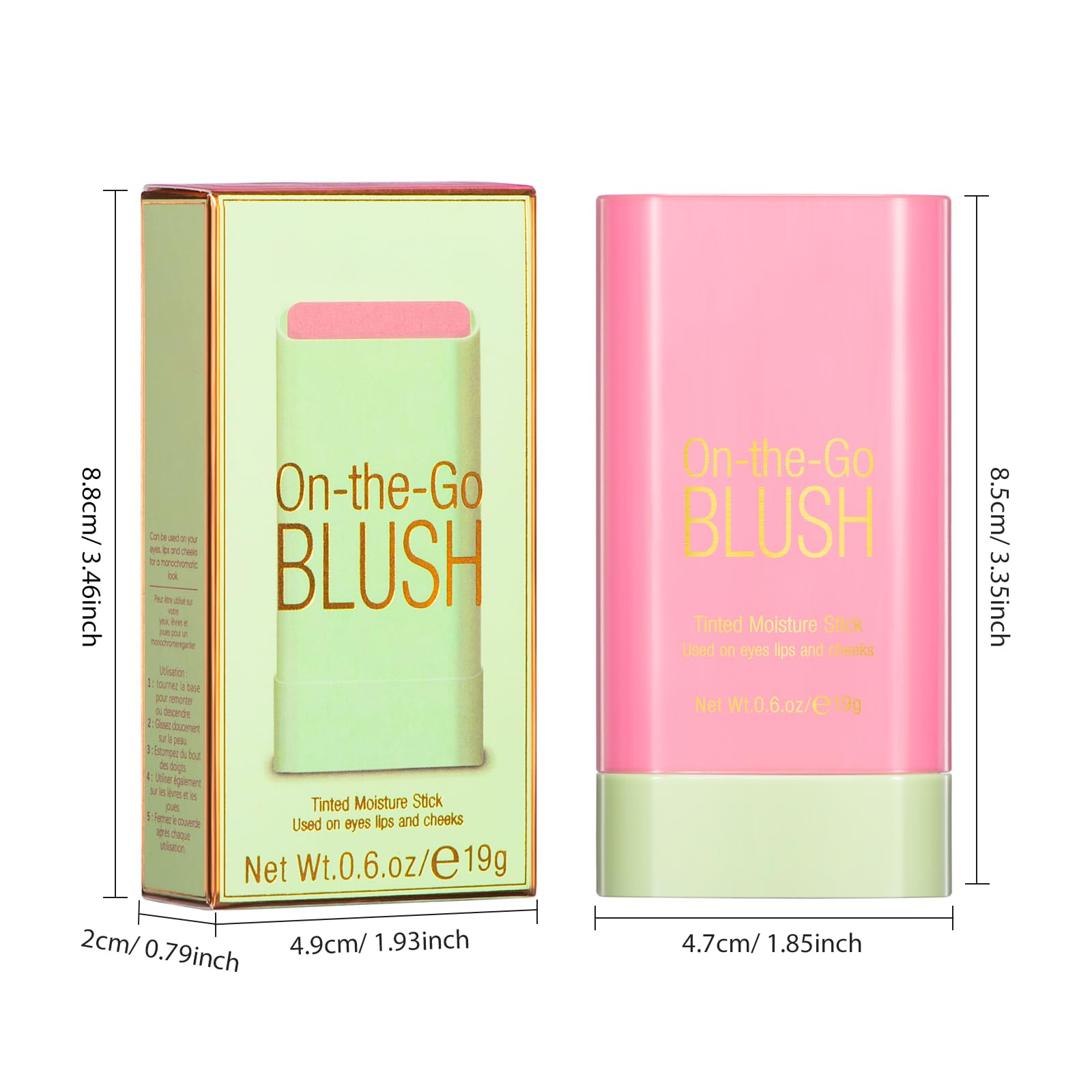 BEFIVECOK Blush Stick safe on eyelids and lips for versatile looks