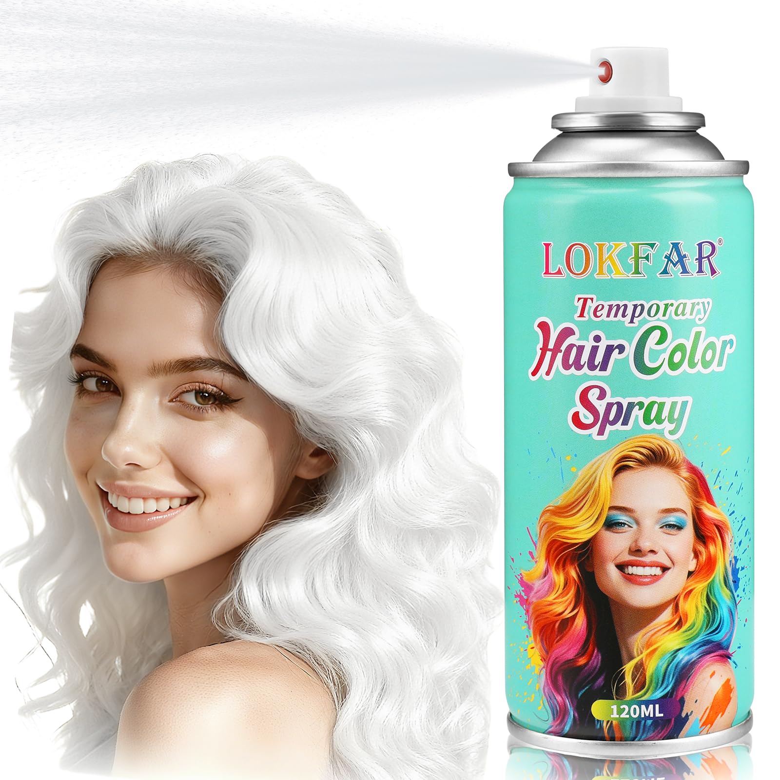 BEFIVECOK white hair spray bottle ready for color application